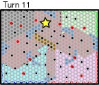 Range of military ships on turn 11