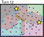 Range of military ships on turn 12