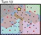 Range of military ships on turn 13