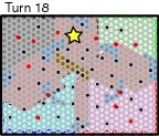 Range of military ships on turn 18