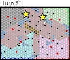 Range of military ships on turn 21