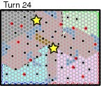 Range of military ships on turn 24