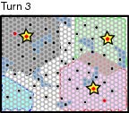 Range of military ships on turn 3