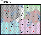 Range of military ships on turn 5