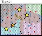 Range of military ships on turn 8