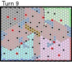 Range of military ships on turn 9